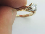 14k Yellow Gold Round Cut 1/4ct (25pt) Diamond Solitaire Ring