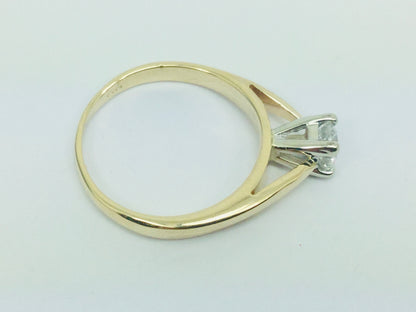 14k Yellow Gold Round Cut 1/4ct (25pt) Diamond Solitaire Ring