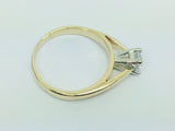 14k Yellow Gold Round Cut 1/4ct (25pt) Diamond Solitaire Ring