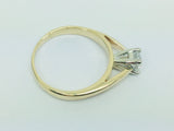 14k Yellow Gold Round Cut 1/4ct (25pt) Diamond Solitaire Ring