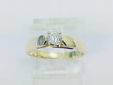 14k Yellow Gold Round Cut 17pt Diamond Solitaire Ring