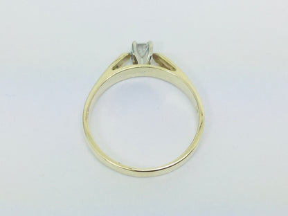 14k Yellow Gold Round Cut 17pt Diamond Solitaire Ring