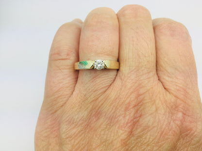 14k Yellow Gold Round Cut 17pt Diamond Solitaire Ring