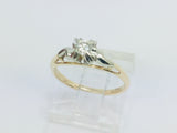 14k Yellow Gold Round Cut 15pt Diamond Solitaire Ring
