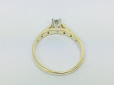 14k Yellow Gold Round Cut 21pt Diamond Solitaire with Accents Ring