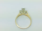 14k Yellow Gold Round Cut 25pt Diamond Trinity Ring