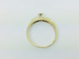 14k Yellow Gold Round Cut 17pt Diamond Solitaire with Accents Ring