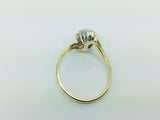 14k Yellow Gold Round Cut 1/3ct (33pt) Diamond Cluster Ring