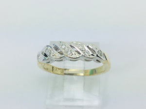 14k Yellow & White Gold Round Cut 12pt Diamond Ring