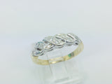 14k Yellow & White Gold Round Cut 12pt Diamond Ring