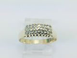 10k Yellow Gold Round Cut 27pt Diamond Cluster Row Set Ring