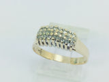 10k Yellow Gold Round Cut 27pt Diamond Cluster Row Set Ring