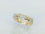 14k Yellow Gold Orange Blossom 15pt Diamond Flower Band Ring