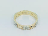 14k Yellow Gold Orange Blossom 15pt Diamond Flower Band Ring