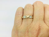 14k Yellow Gold Orange Blossom 15pt Diamond Flower Band Ring