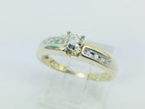 10k Yellow Gold Round Cut 7.5pt Diamond Solitaire with Accents Ring