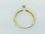 10k Yellow Gold Round Cut 7.5pt Diamond Solitaire with Accents Ring