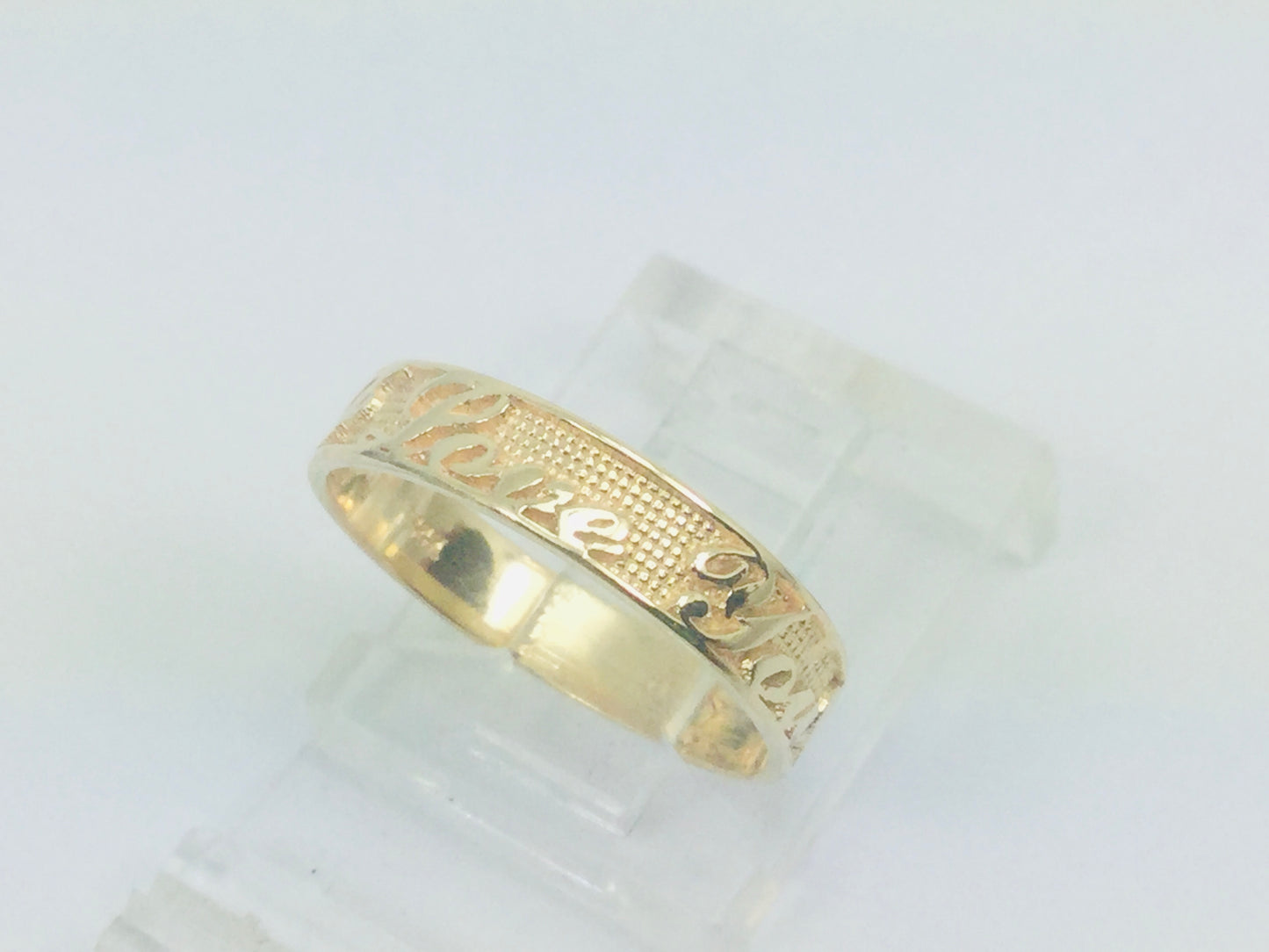 10k Yellow Gold 'I Love You' Heart and Diamond Ring
