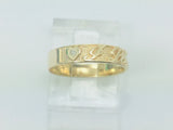 10k Yellow Gold 'I Love You' Heart and Diamond Ring