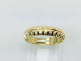 14k Yellow Gold Custom Diamond Cut Band Ring