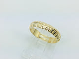 14k Yellow Gold Custom Diamond Cut Band Ring
