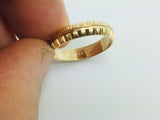 14k Yellow Gold Custom Diamond Cut Band Ring