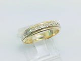 14k Yellow & White Gold Zig Zag Band Ring