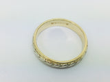 14k Yellow & White Gold Zig Zag Band Ring