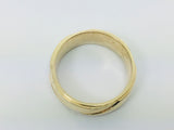 10k Yellow Gold Geometric Lines Pattern Band Ring