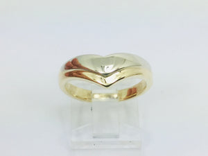 14k Yellow and White Gold Chevron Band Ring