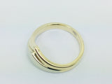 14k Yellow and White Gold Chevron Band Ring