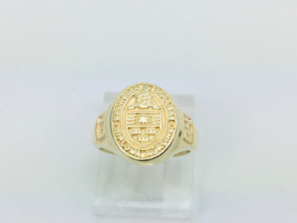 10k Yellow Gold 'Georgian College Nursing Diploma' '1984' School Ring