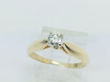 14k Yellow Gold Round Cut 22pt Diamond Solitaire Ring