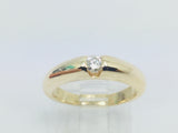 14k Yellow Gold Round Cut 16pt Diamond Solitaire Band Ring