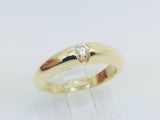 14k Yellow Gold Round Cut 16pt Diamond Solitaire Band Ring