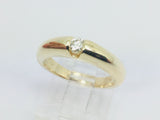 14k Yellow Gold Round Cut 16pt Diamond Solitaire Band Ring