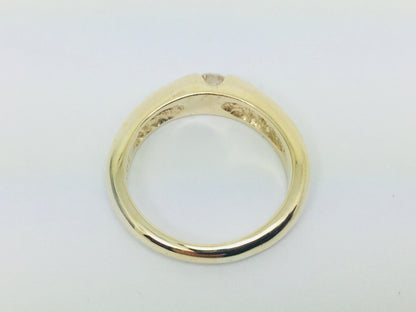 14k Yellow Gold Round Cut 16pt Diamond Solitaire Band Ring