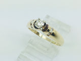 14k Yellow Gold Round Cut 32pt Diamond Solitaire with Accents Ring