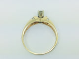 14k Yellow Gold Round Cut 32pt Diamond Solitaire with Accents Ring