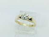 14k Yellow Gold Round Cut 6pt Diamond Illusion Set Solitaire Ring