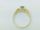 14k Yellow Gold Round Cut 6pt Diamond Illusion Set Solitaire Ring