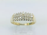 14k Yellow Gold Round Cut 27pt Diamond Cluster Row Set Ring