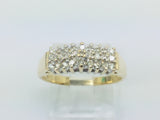 14k Yellow Gold Round Cut 27pt Diamond Cluster Row Set Ring