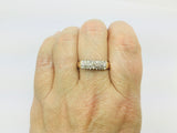 14k Yellow Gold Round Cut 27pt Diamond Cluster Row Set Ring