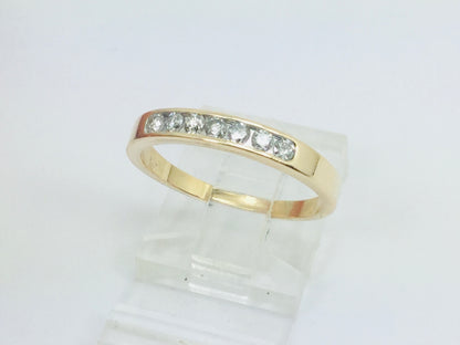 14k Yellow Gold Round Cut 21pt Diamond Channel Set Ring