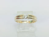 14k Yellow Gold Round Cut 16pt Diamond Solitaire Band Ring