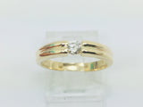 14k Yellow Gold Round Cut 16pt Diamond Solitaire Band Ring