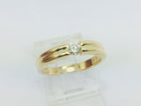 14k Yellow Gold Round Cut 16pt Diamond Solitaire Band Ring