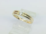 14k Yellow Gold Round Cut 16pt Diamond Solitaire Band Ring