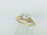 14k Yellow Gold Round Cut 16pt Diamond Solitaire Ring